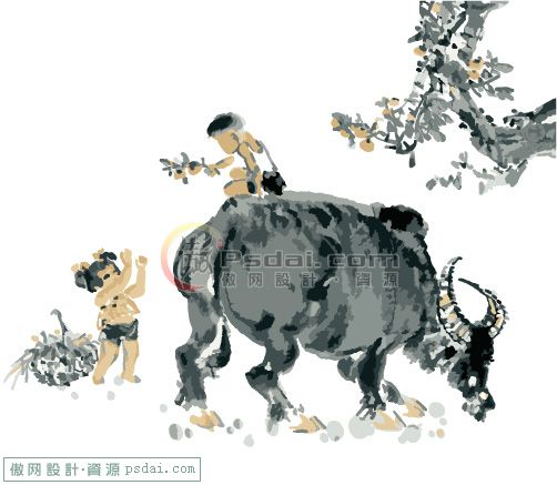 国画春牛图-放牛图[<em>牛郎织女</em>小时候] - 常见资源