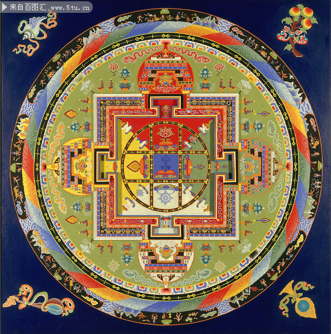 大威德金刚坛城唐卡图片