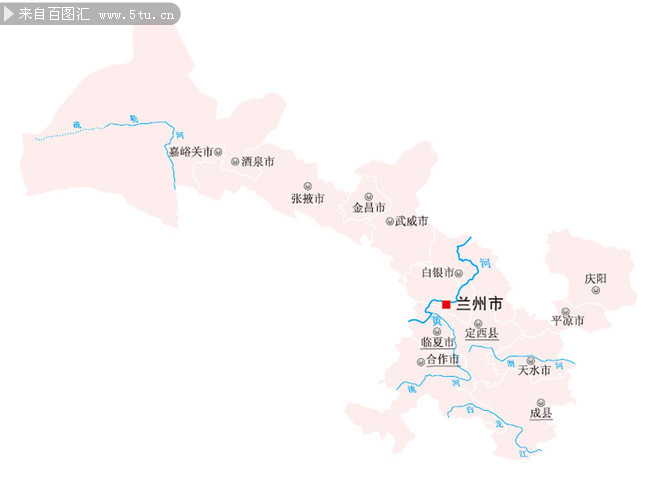中国甘肃地图图片