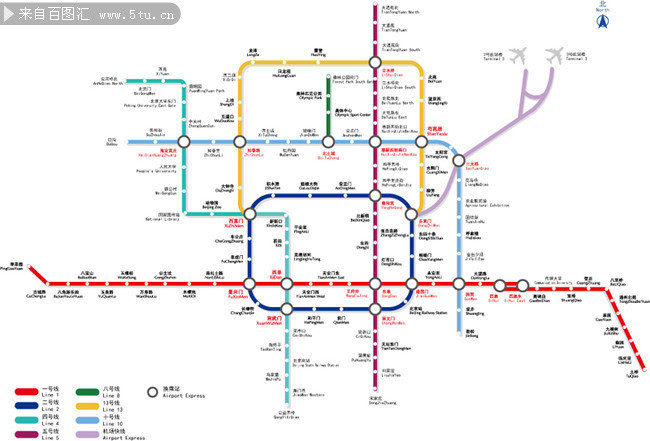 北京地铁交通地图图片