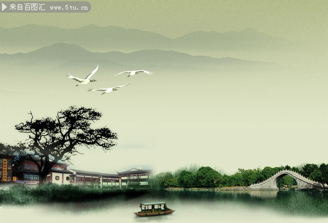 中国风水墨风景图