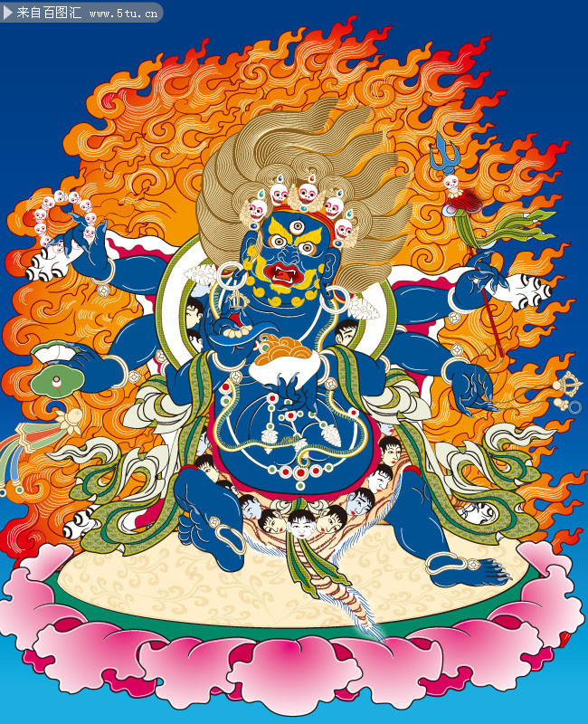 玛哈嘎拉矢量唐卡