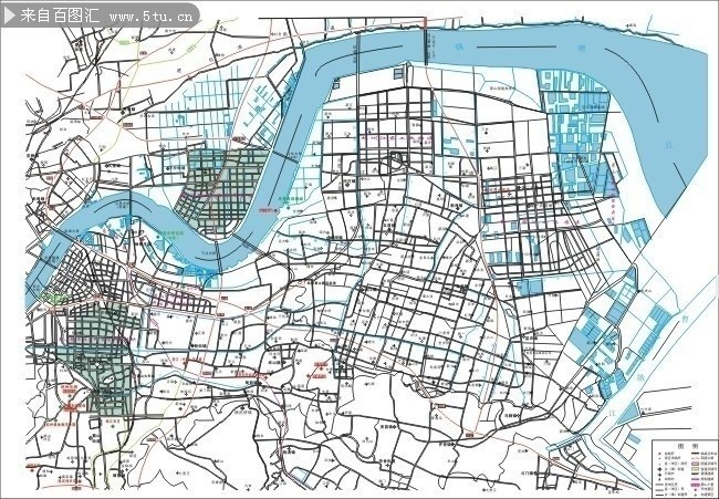 杭州手绘地图矢量素材