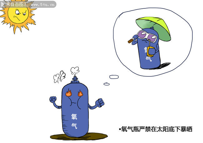 危险品氧气瓶管理漫画图片
