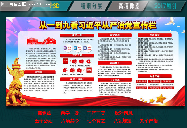 街道办全面从严治党内容宣传展板