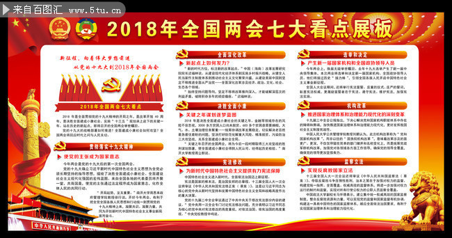 有关2018全国两会七大看点板报设计