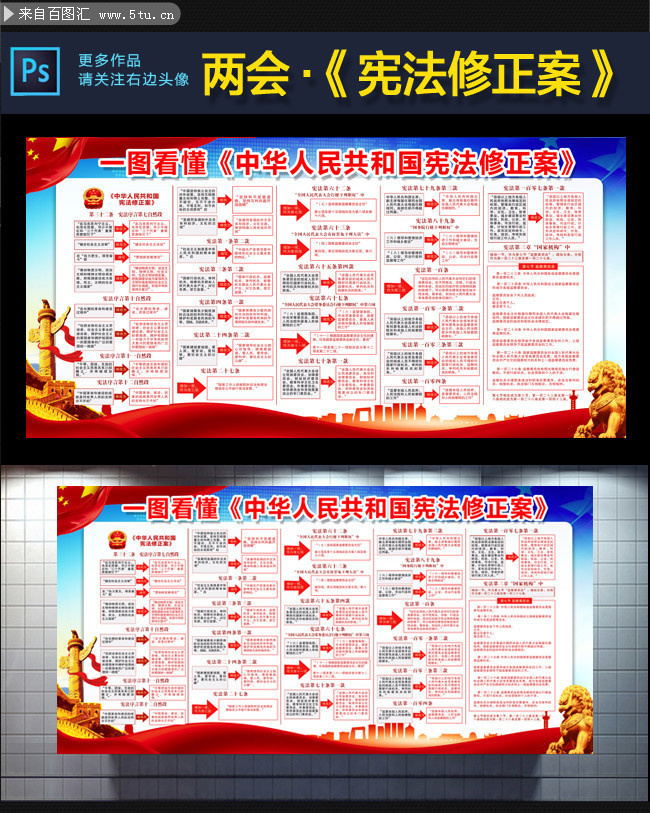 2018两会宪法修正案内容解读板报