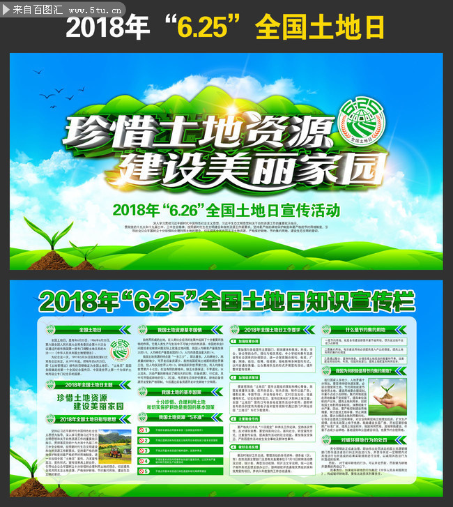 2018年全国土地日主题宣传栏设计图
