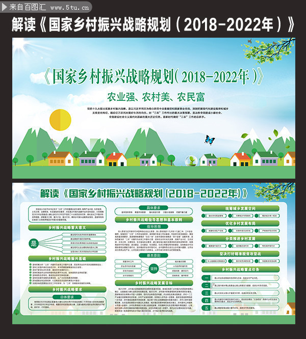 图解乡村振兴战略规划内容宣传栏