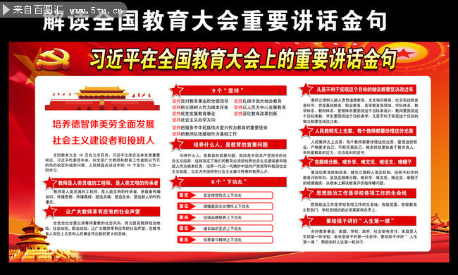学习贯彻全国教育大会精神宣传板报下载