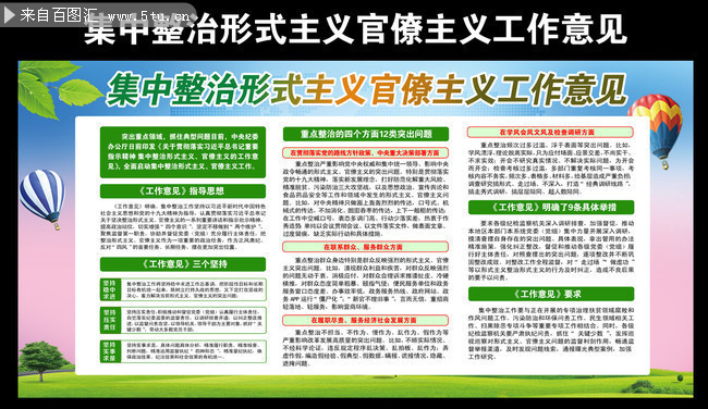 一图解读形式主义官僚主义整治意见宣传栏