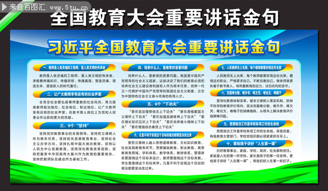 解读全国教育大会讲话重要内涵展板