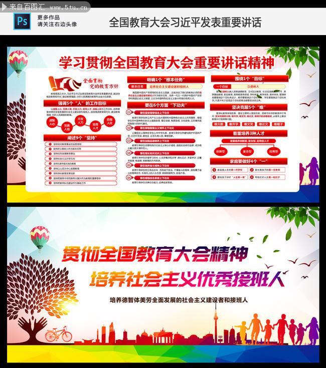 认真学习习主席全国教育大会讲话精神宣传栏