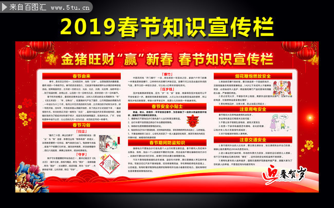 传统春节知识板报设计