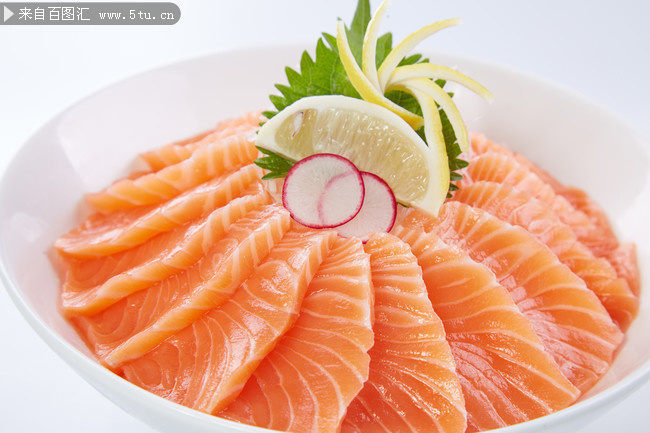 三文鱼生鱼片美食图片