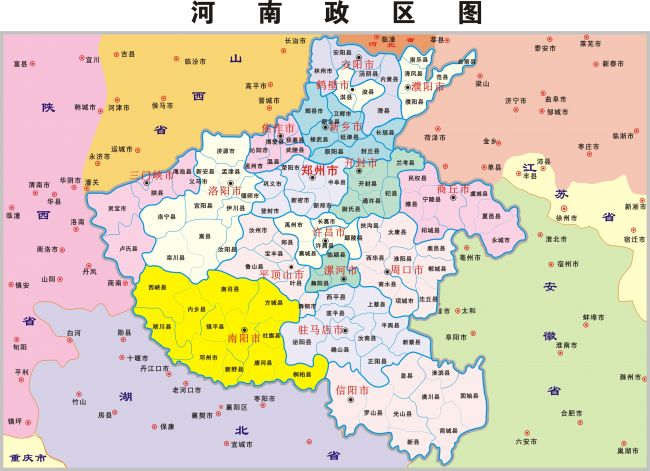 河南省 详细地图分布`矢量源文件