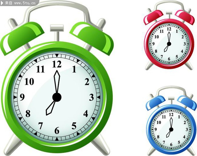 卡通化闹钟矢量图