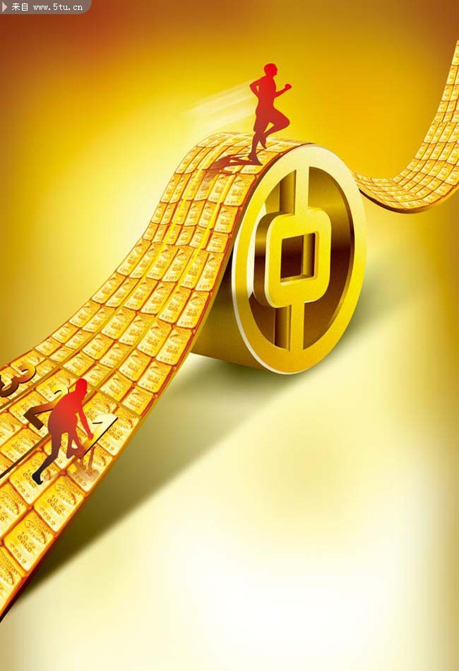 黄金银行金融海报_海报dm_源文件库_psd分层