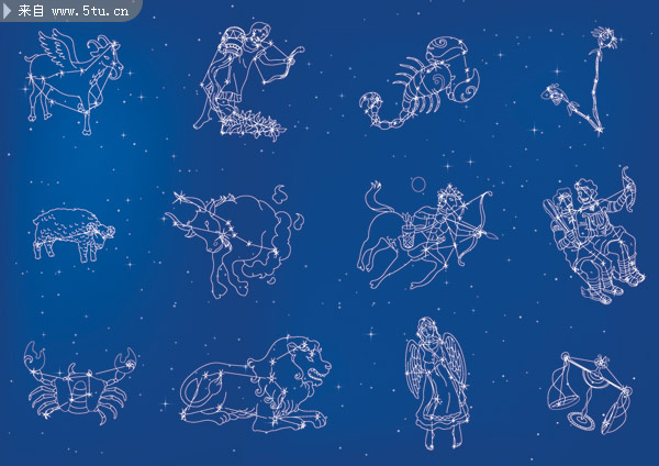 金色生肖简笔画_星座生肖_传统文化_矢量素材