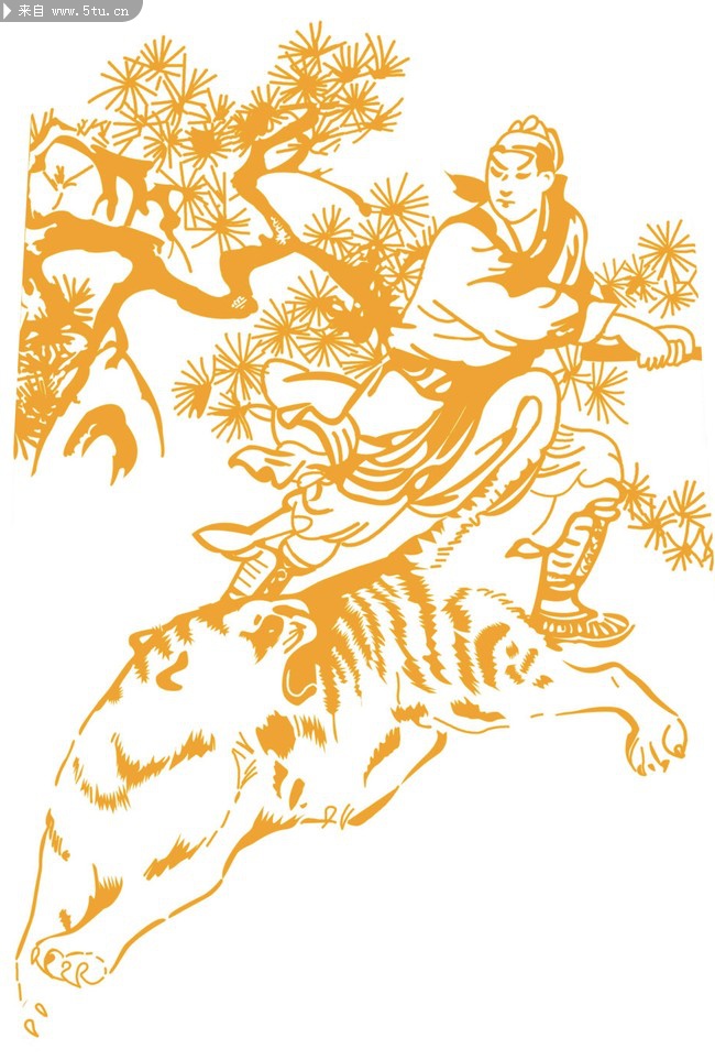 景阳冈武松打虎 - PSD分层素材 - 百图汇-设计