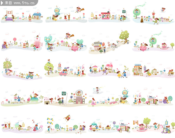 可爱简笔画手绘插图20P\/40P\/46P\/40P