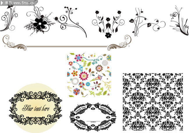 简单花边边框 花纹素材_古典花纹_花纹边框_矢