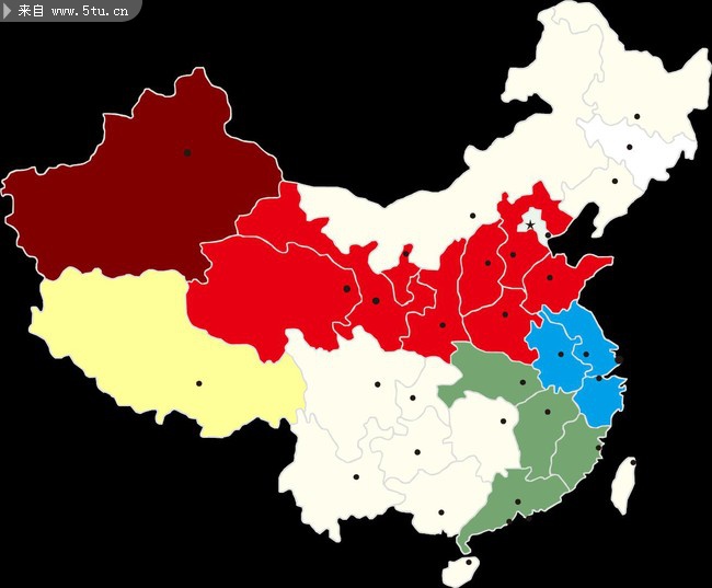 全国分省地图,有每一个省市的矢量图 - 矢量素