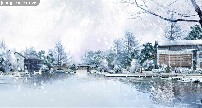 下雪的图片 唯美冬天风景壁纸_大自然_风景背