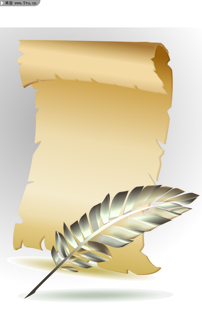 羊皮卷羽毛笔卷轴