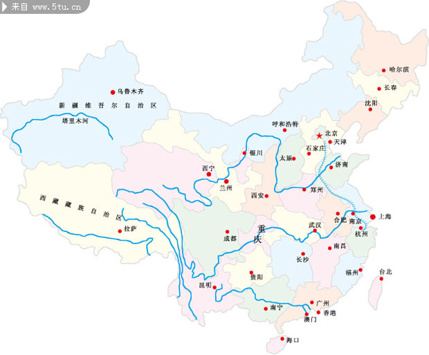中英文版中国地图矢量素材