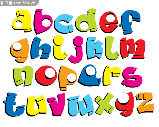 pop 字母设计 彩色字母 矢量素材