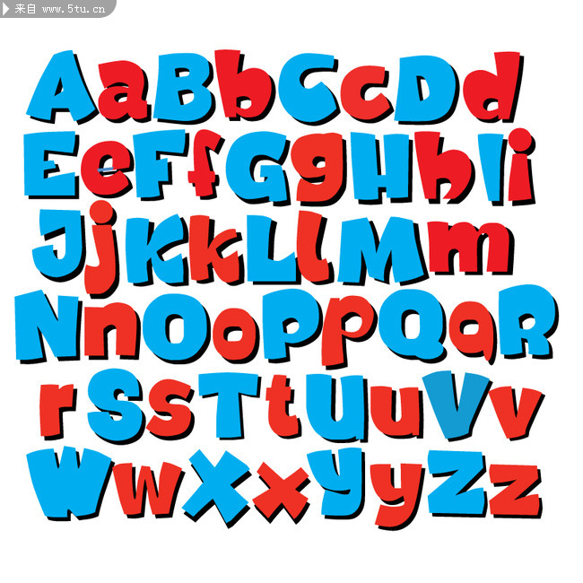 字母设计 pop手绘字体 矢量素材