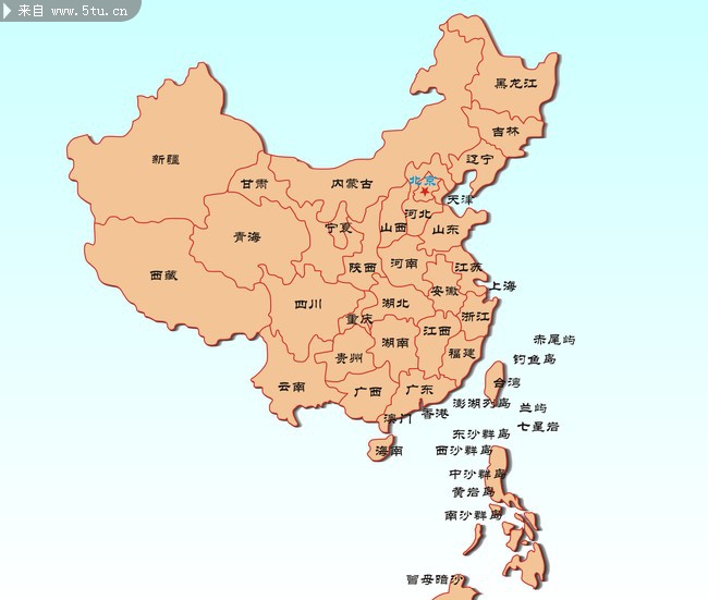 中国地图 简图