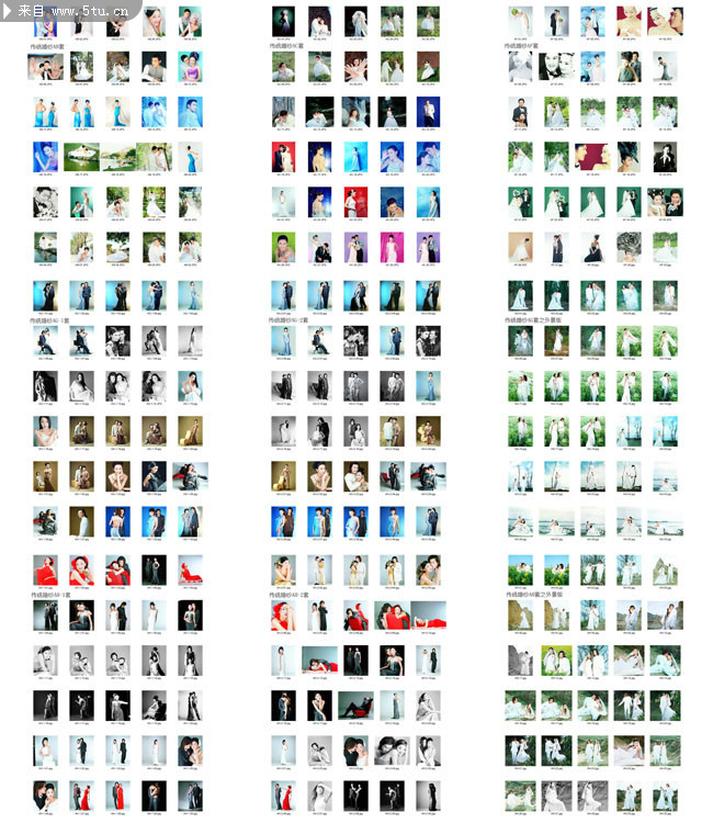 婚纱摄影-婚纱姿势样本大全