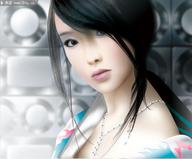 手绘美女图片 漂亮女孩插画_女人_矢量人物_矢