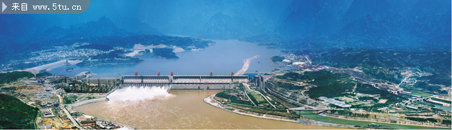 高清三峡大坝全景摄影图片