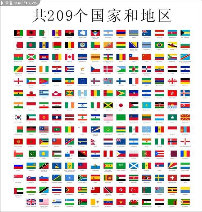 全世界国家国旗矢量图_政府机关_标志VI_矢量素材_百图汇