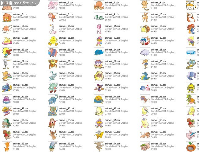 矢量卡通动物大全 动物形象设计图案_矢量动物