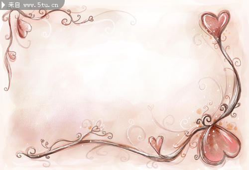 手工彩绘花纹边框PSD素材