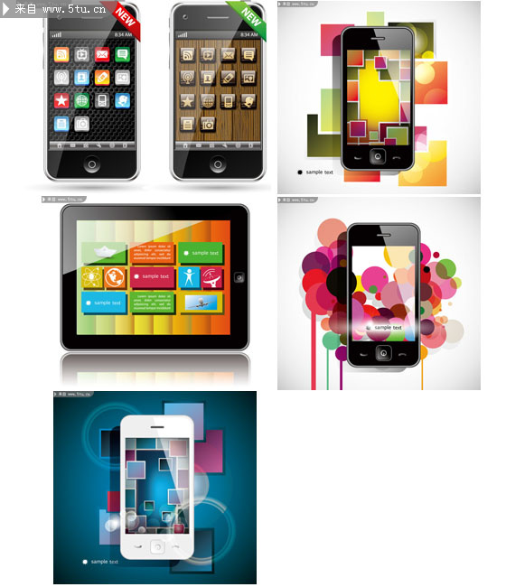 平板智能手机界面设计图 手机功能图标_相机手