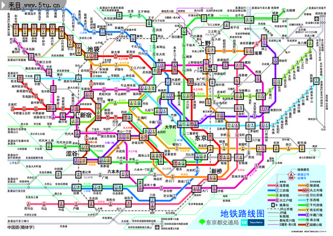 东京地铁运营线路图 - 最新与原创矢量素材发布