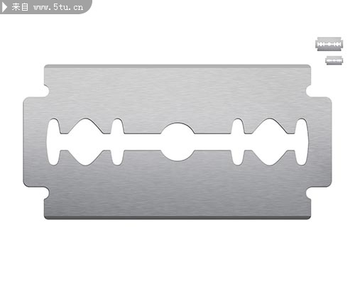 银白色剃须刀刀片psd分层