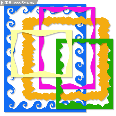 8套特别的撕边轮廓边框ps形状合集 - 字体|笔刷