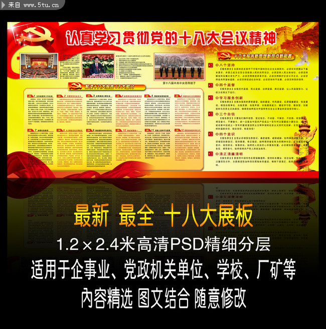 认真贯彻落实十八大会议精神展板 _建党节_节