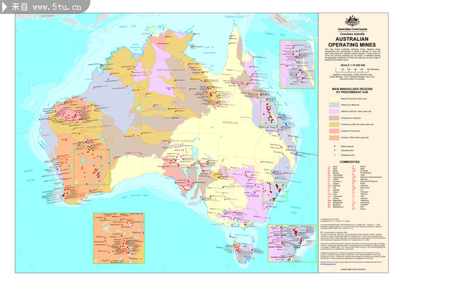 澳大利亚地图英文版地图_地图集_交通地理_矢