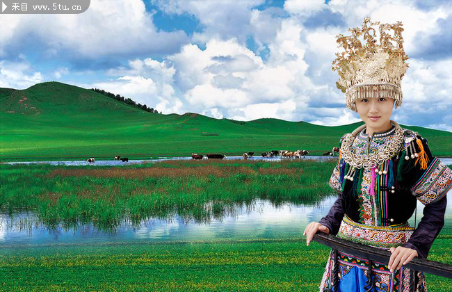 青青的<em>牧场</em>图片 侗族<em>美少女</em>图片_大自然_风景