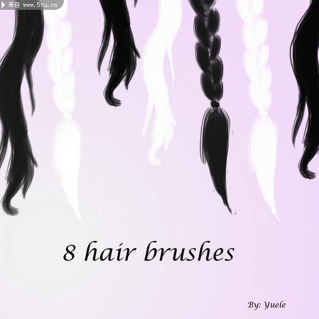16套<em>发型ps</em>笔刷合集--辫子头发纹理发丝等 - 字