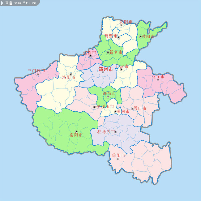 河南政区-矢量地图