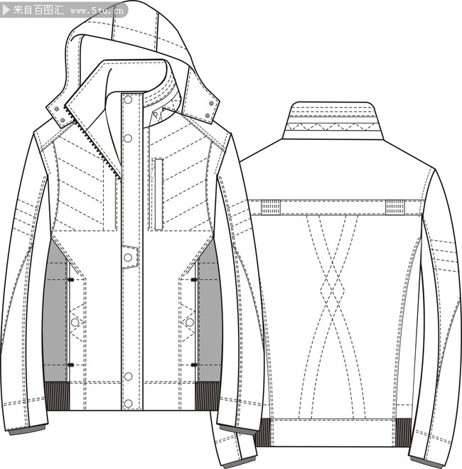 男装服装设计手稿图矢量素材 - 最新与原创矢量