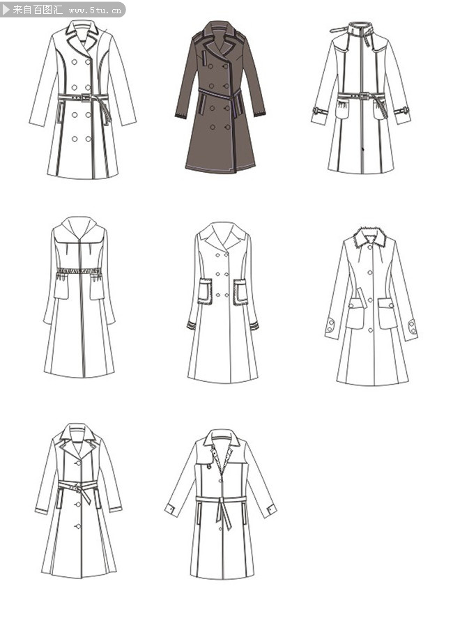 女式披风设计模板 女披风款式图_服装鞋类_生